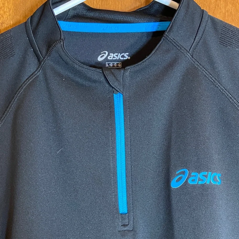 ASICS Black Shirt with Blue Details, Quarter Zip, Women's L - Picture 6 of 11